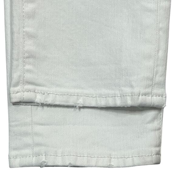 R13 X-Over Skinny Jeans Women 25" White Riot Stretch Denim Cross Waist Summer - Picture 6 of 16